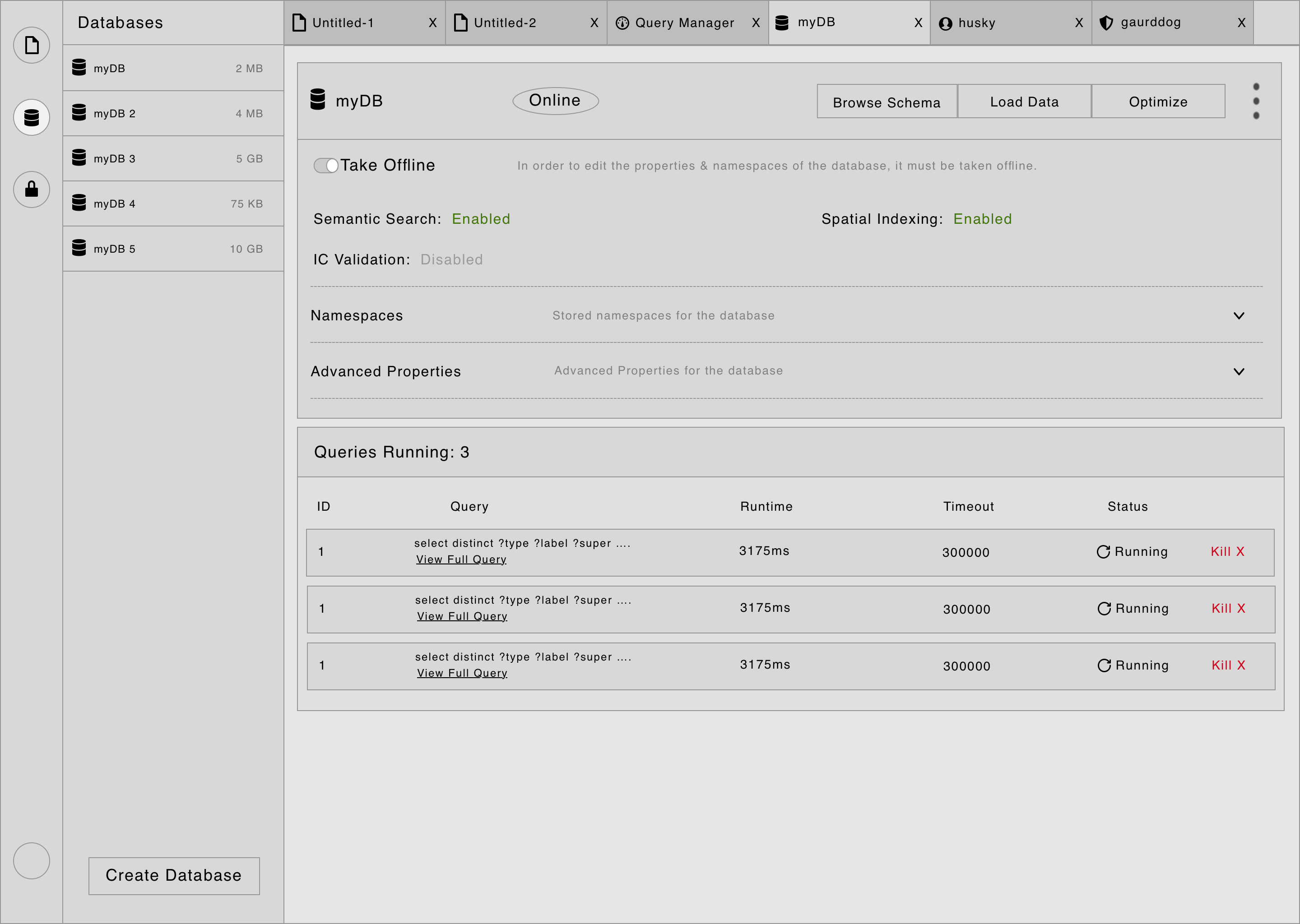 Global Tabs - Database View