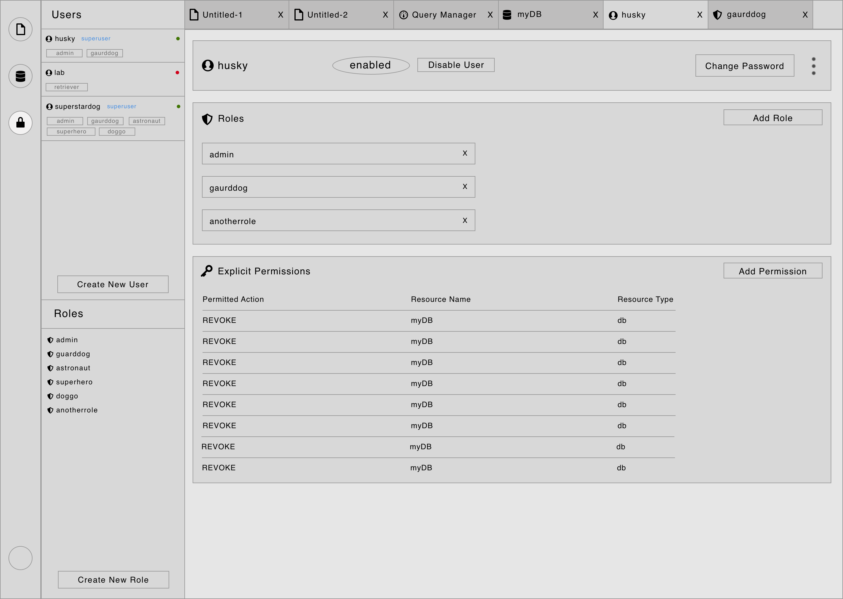 Global Tabs - Security User View