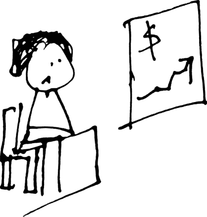 A sketch a bored film student trying to learn business skills.