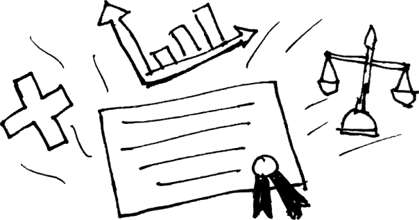 A sketch about certifications in the medical, finance and the law industries.