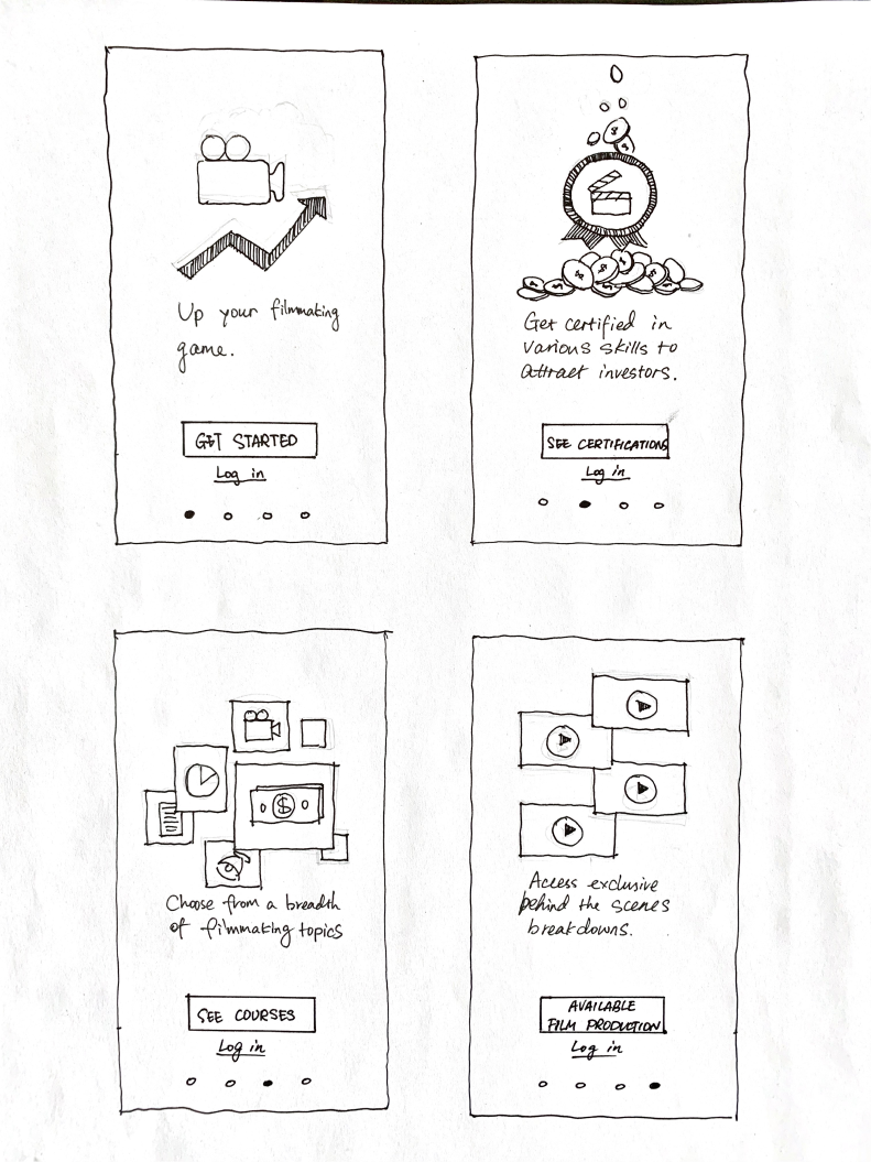Low-fi paper prototype images